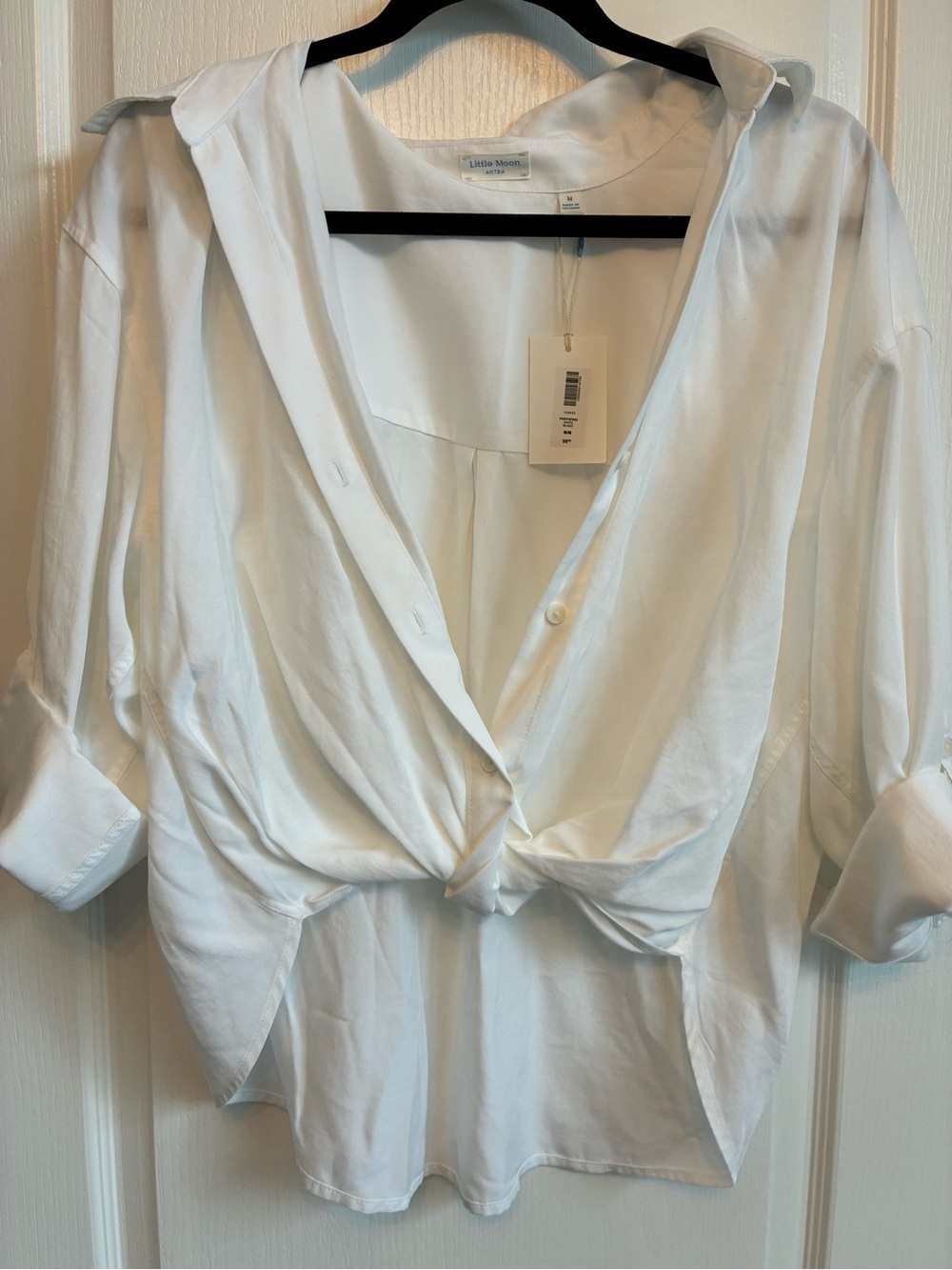 BNWT Aritzia Portofino Shirt - White Twist-Front Women's Top